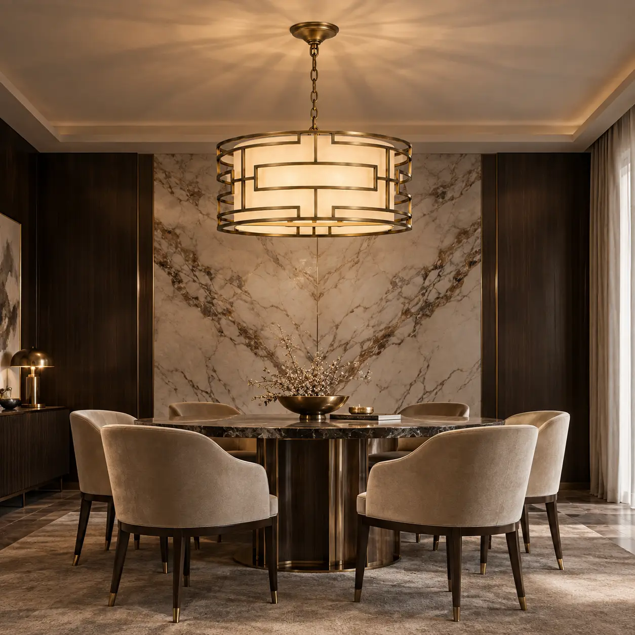 Art-Deco-Labyrinth-4-Light-Drum-Pendant-Modern-Luxury-Glam Art-Deco-Labyrinth-4-Light-Drum-Pendant-Modern-Luxury-Glam