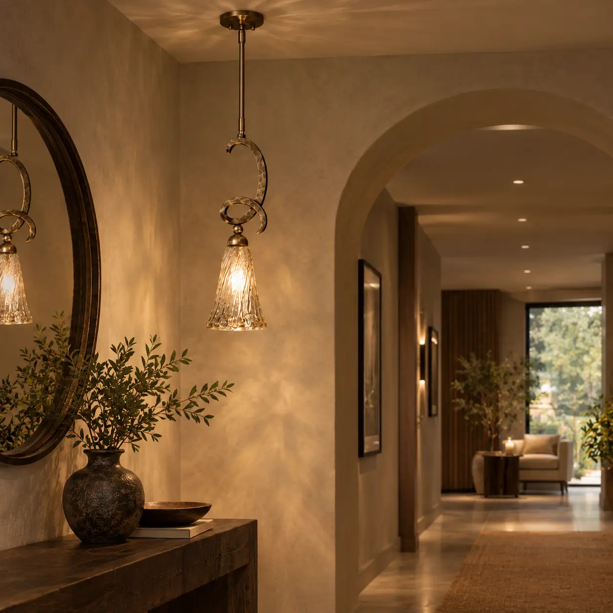 3D Rendering - Modern Organic Entry Hall Lighting