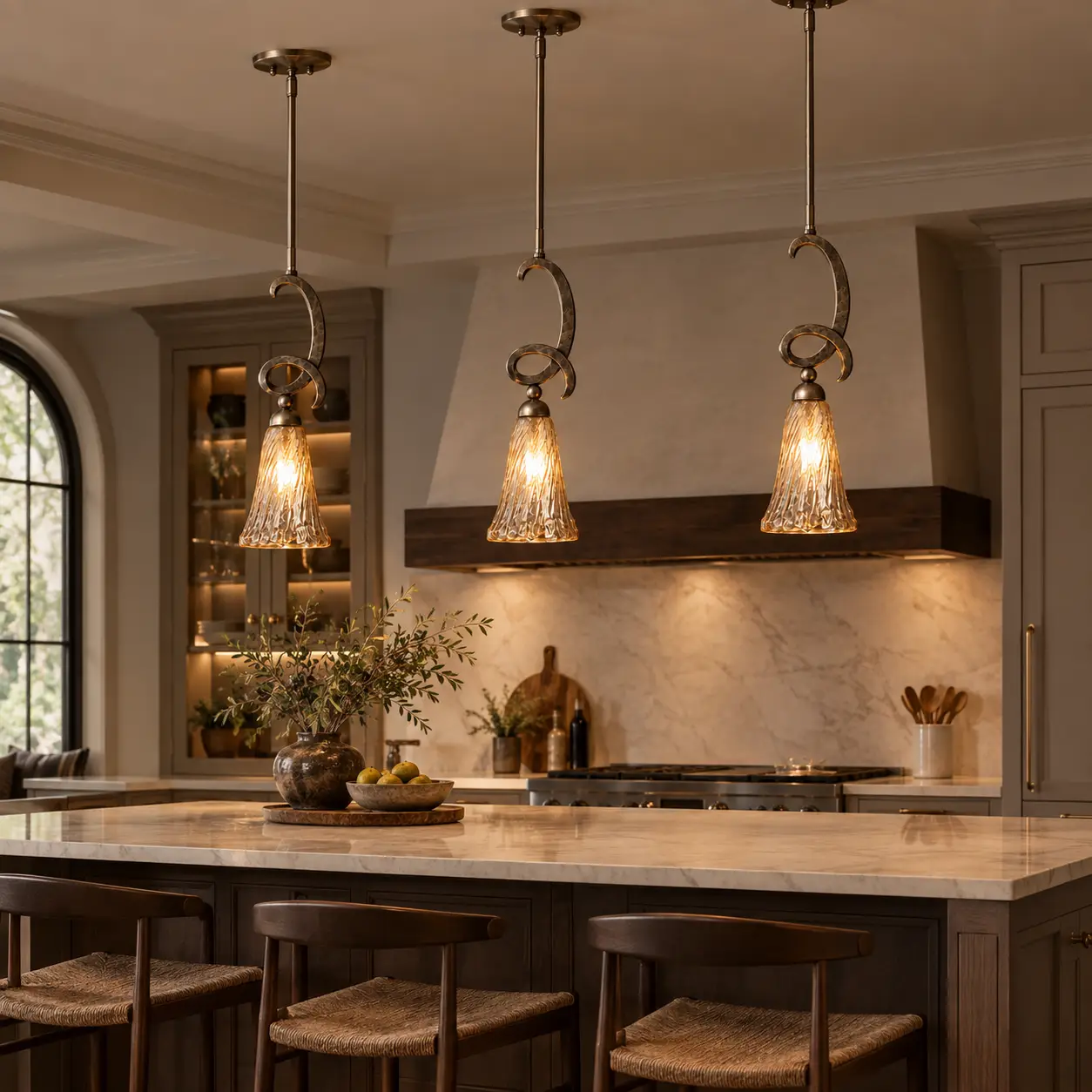 Artisan-Curved-Iron-1-Light-Pendant-Transitional-Kitchen-Islands-Linear-Formations Artisan-Curved-Iron-1-Light-Pendant-Transitional-Kitchen-Islands-Linear-Formations