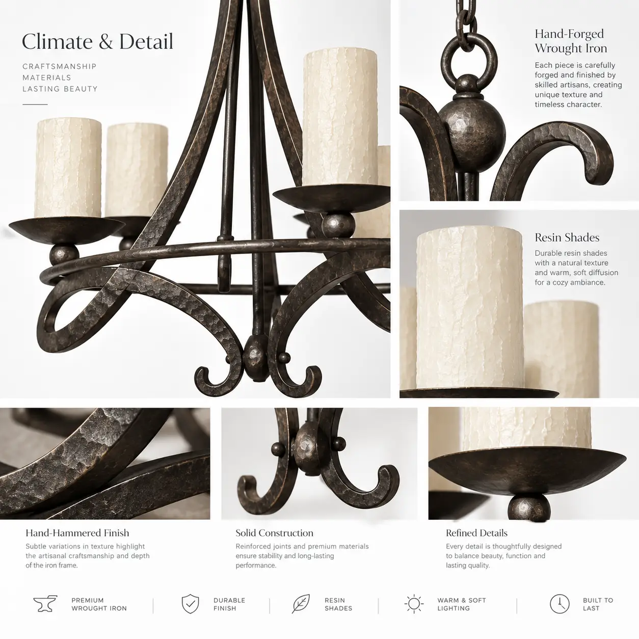Artisan-Forged-6-Light-Wrought-Iron-Candle-Chandelier-2 Artisan-Forged-6-Light-Wrought-Iron-Candle-Chandelier-2