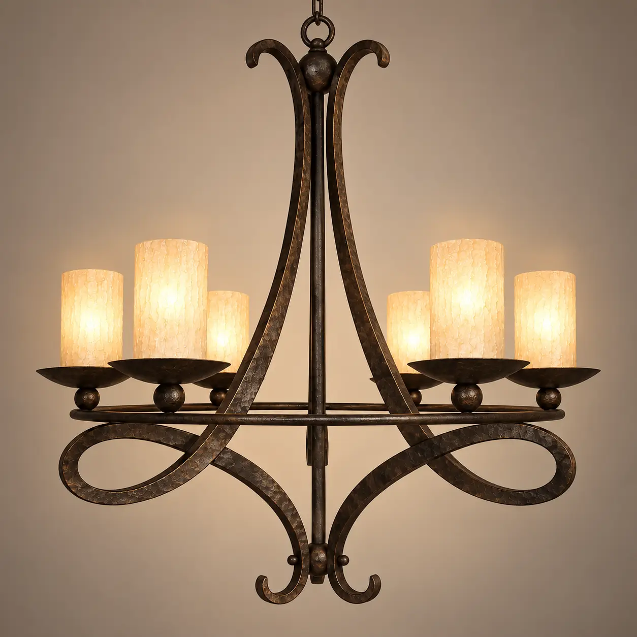 Artisan-Forged-6-Light-Wrought-Iron-Candle-Chandelier-3 Artisan-Forged-6-Light-Wrought-Iron-Candle-Chandelier-3