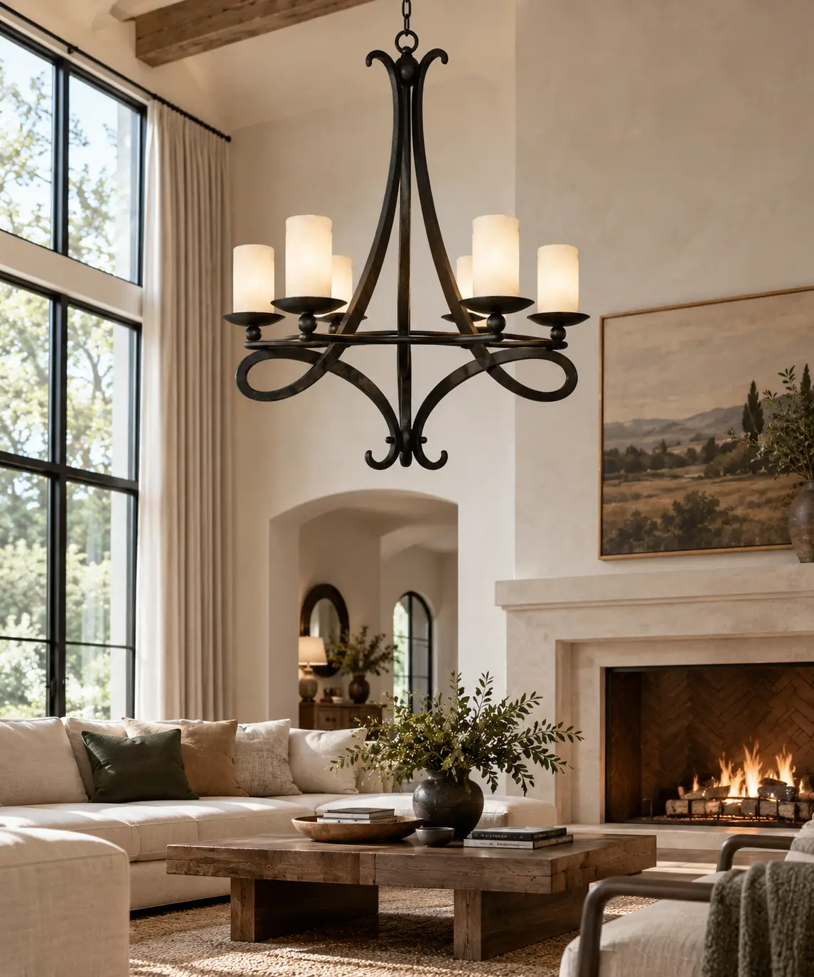 3D Rendering - Modern Organic Great Room Interior