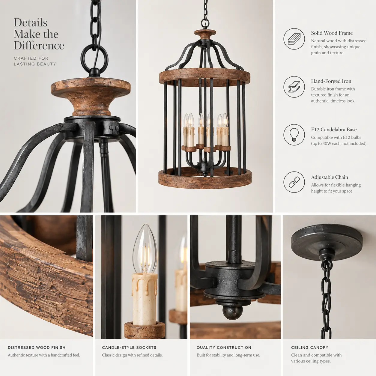 Artisan-Loft-Distressed-Wood-Iron-6-Light-Chandelier-2 Artisan-Loft-Distressed-Wood-Iron-6-Light-Chandelier-2