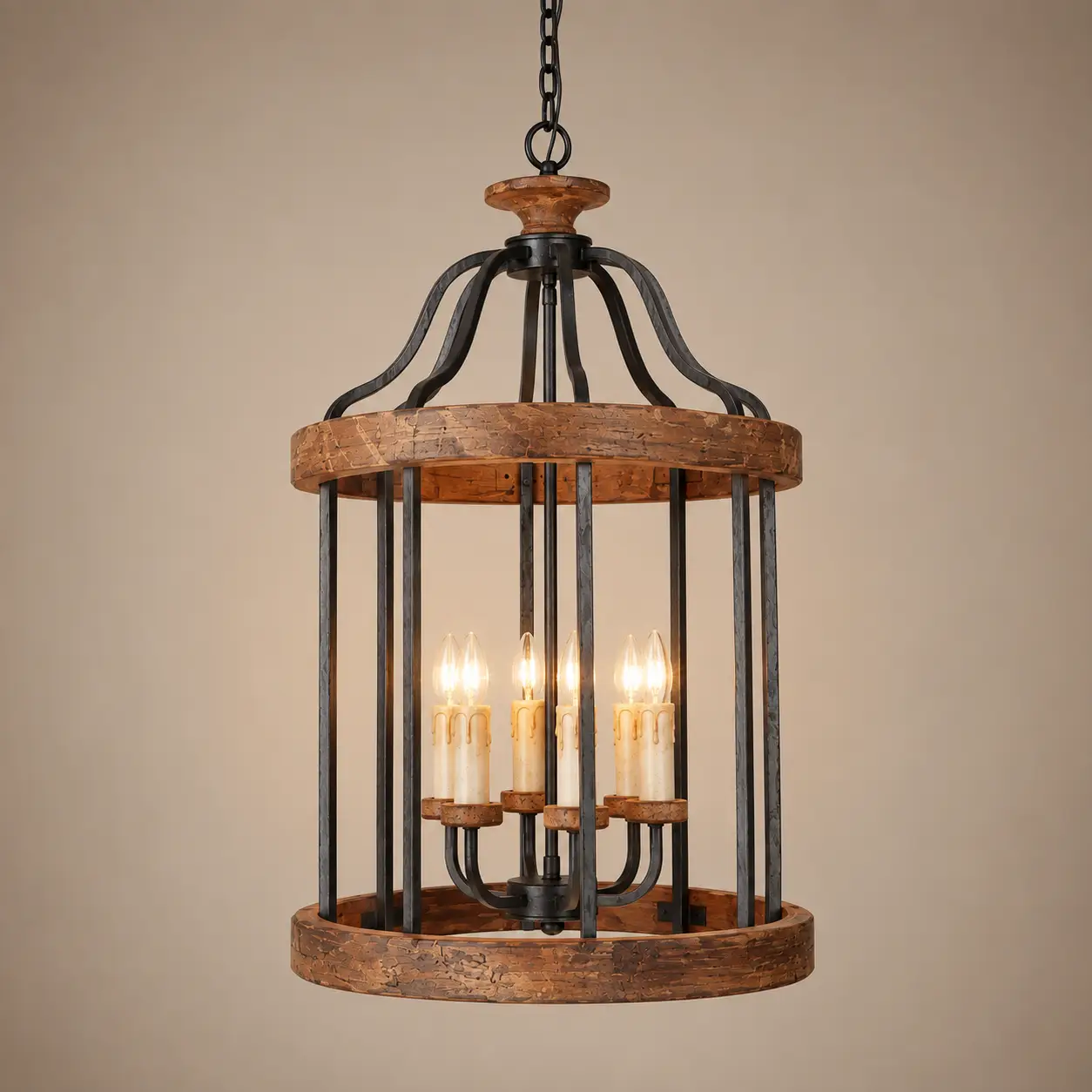 Artisan-Loft-Distressed-Wood-Iron-6-Light-Chandelier-3 Artisan-Loft-Distressed-Wood-Iron-6-Light-Chandelier-3