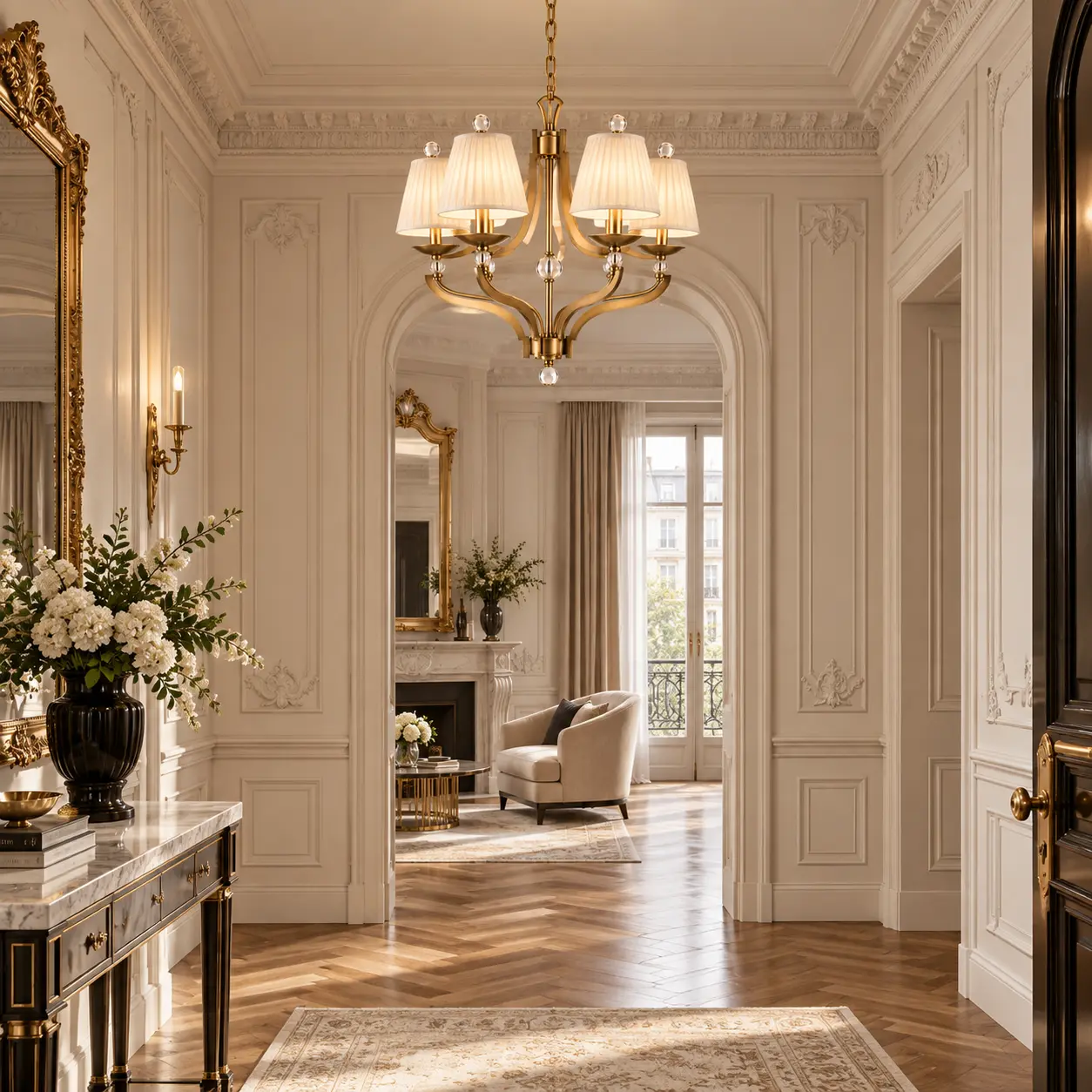 Aurelia-4-Light-Chandelier-in-Brushed-Antique-Gold-4 Aurelia-4-Light-Chandelier-in-Brushed-Antique-Gold-4