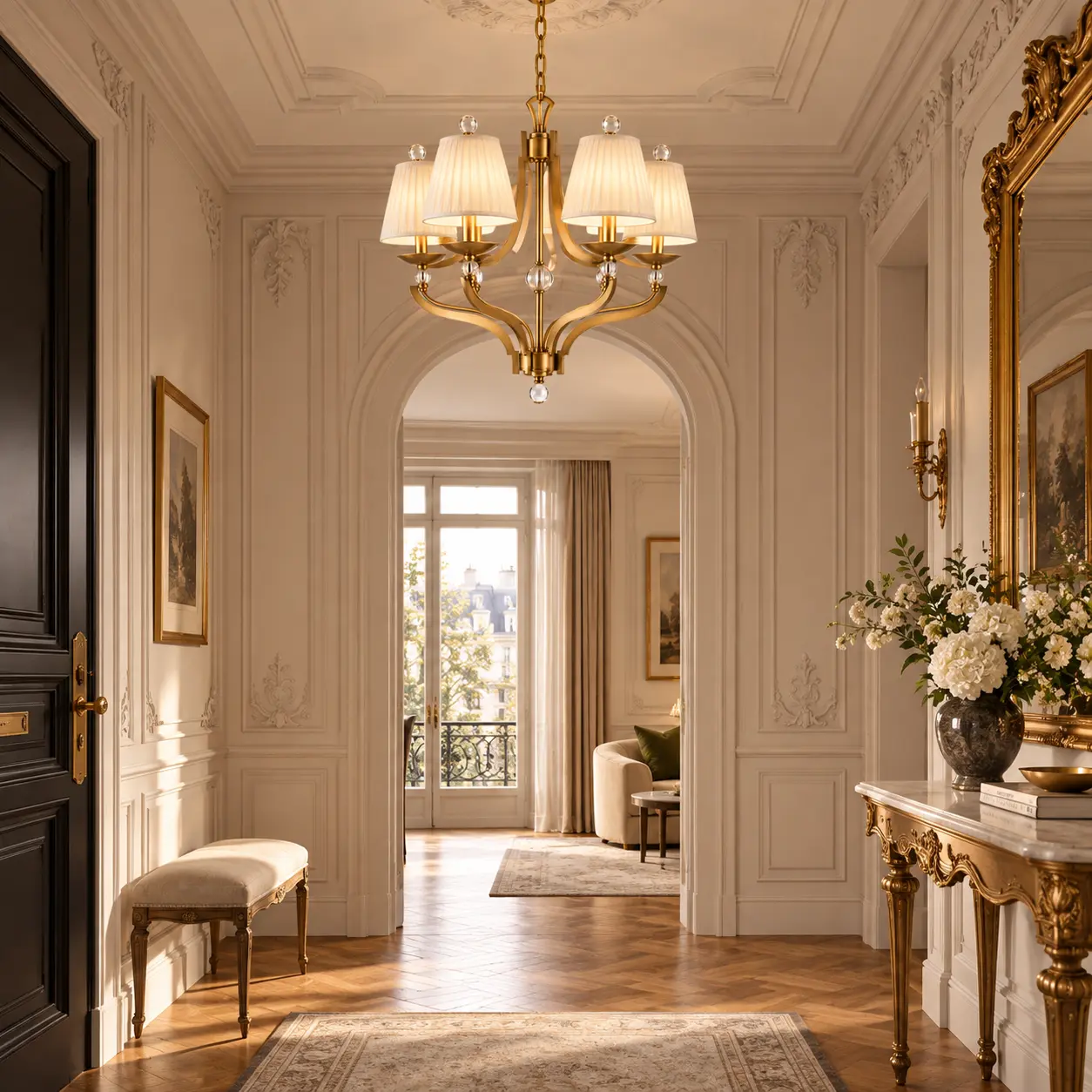 Aurelia-4-Light-Chandelier-in-Brushed-Antique-Gold-French-Provincial-Parisian-Chic-Neoclassical-Entryways Aurelia-4-Light-Chandelier-in-Brushed-Antique-Gold-French-Provincial-Parisian-Chic-Neoclassical-Entryways