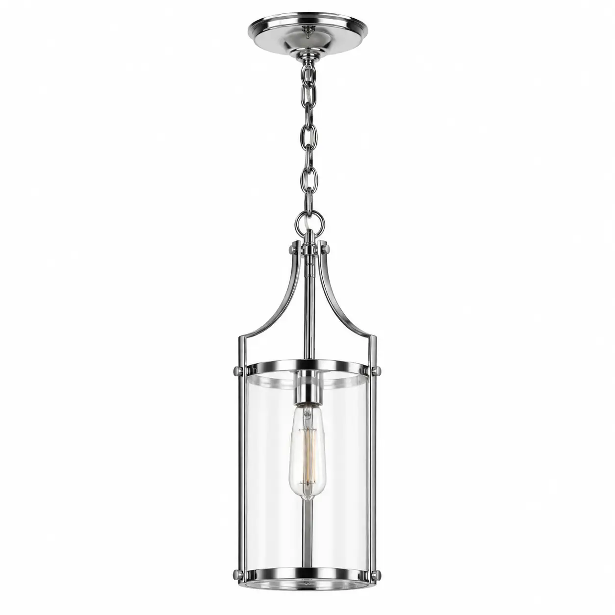 Aurion-1-Light-Cylindrical-Pendant-in-Polished-Chrome-with-Clear-Glass-Shade-1 Aurion-1-Light-Cylindrical-Pendant-in-Polished-Chrome-with-Clear-Glass-Shade-1