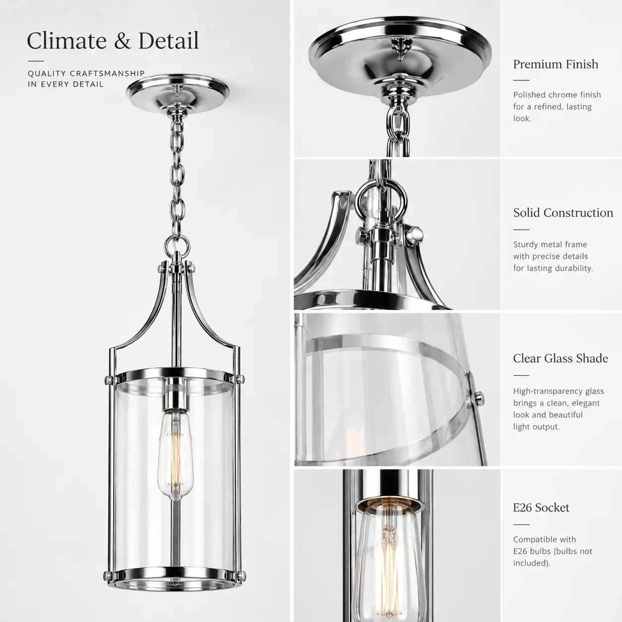 Aurion-1-Light-Cylindrical-Pendant-in-Polished-Chrome-with-Clear-Glass-Shade-2 Aurion-1-Light-Cylindrical-Pendant-in-Polished-Chrome-with-Clear-Glass-Shade-2