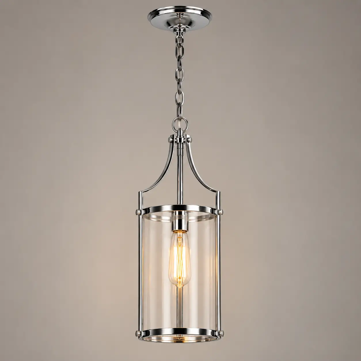 Aurion-1-Light-Cylindrical-Pendant-in-Polished-Chrome-with-Clear-Glass-Shade-3 Aurion-1-Light-Cylindrical-Pendant-in-Polished-Chrome-with-Clear-Glass-Shade-3