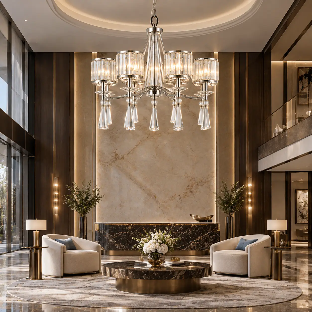 Aurora-Crystal-Prism-8-Light-Polished-Nickel-Chandelier-Executive-Hospitality-Boutique-Foyers-VIP-Lounges Aurora-Crystal-Prism-8-Light-Polished-Nickel-Chandelier-Executive-Hospitality-Boutique-Foyers-VIP-Lounges