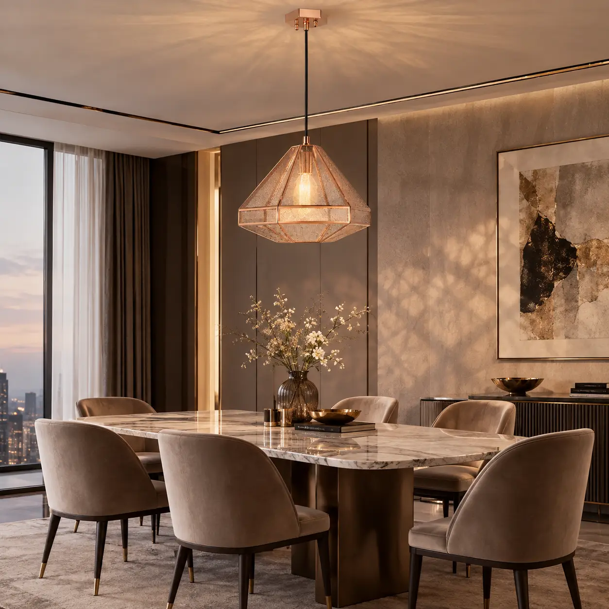 Aurora-Geo-1-Light-Pendant-in-Brushed-Rose-Gold-Mesh-Finish-Modern-Luxury-Living-Dining Aurora-Geo-1-Light-Pendant-in-Brushed-Rose-Gold-Mesh-Finish-Modern-Luxury-Living-Dining
