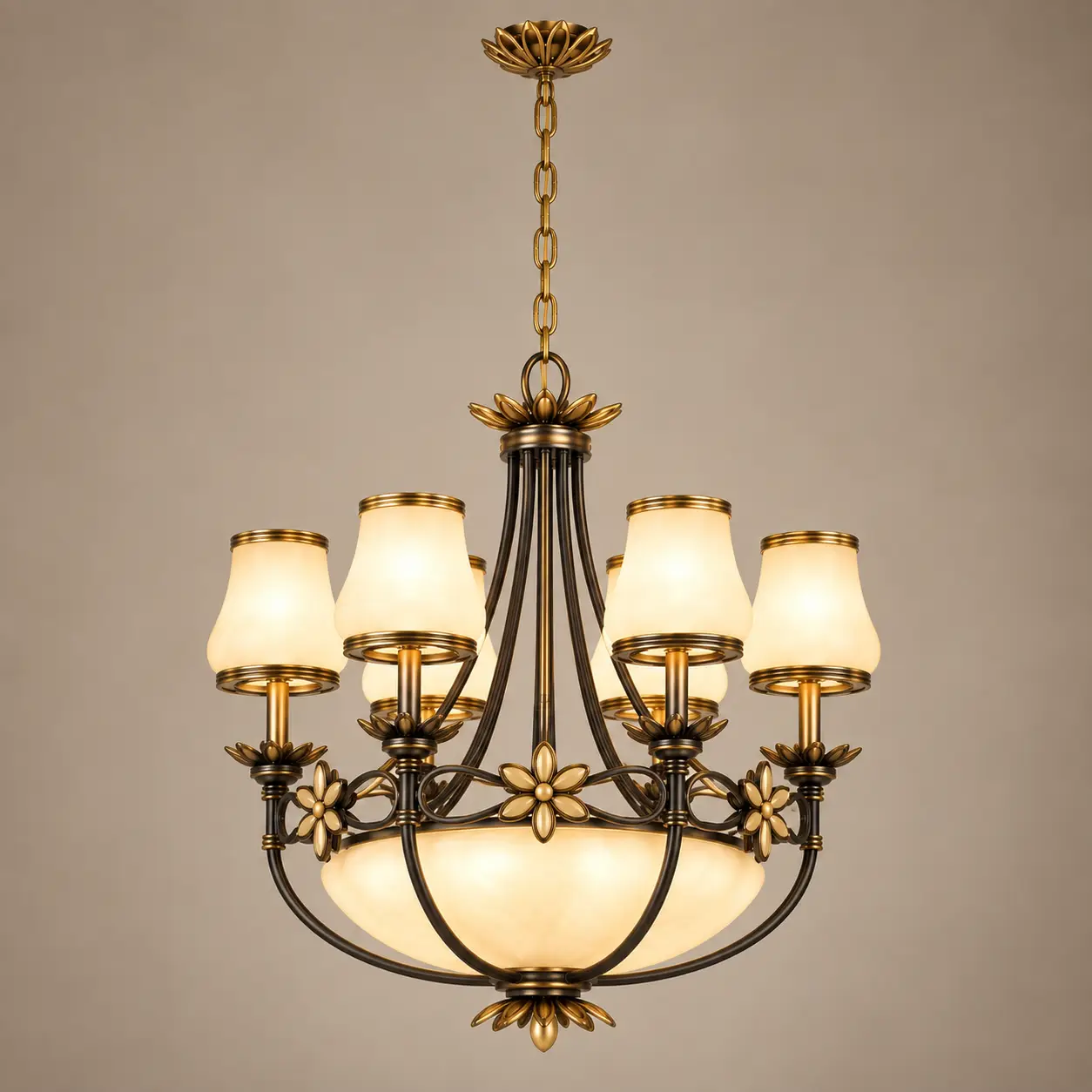 Bellaria-9-Light-Chandelier-in-Antique-Brass-with-Cream-Glass-Shades-3 Bellaria-9-Light-Chandelier-in-Antique-Brass-with-Cream-Glass-Shades-3