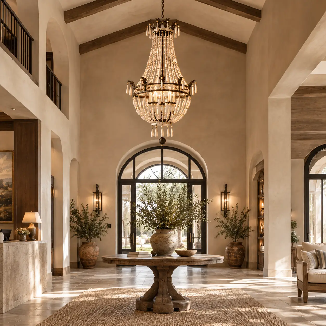 The Belle Époque Driftwood Chandelier in Boutique Hotel Lounge Render