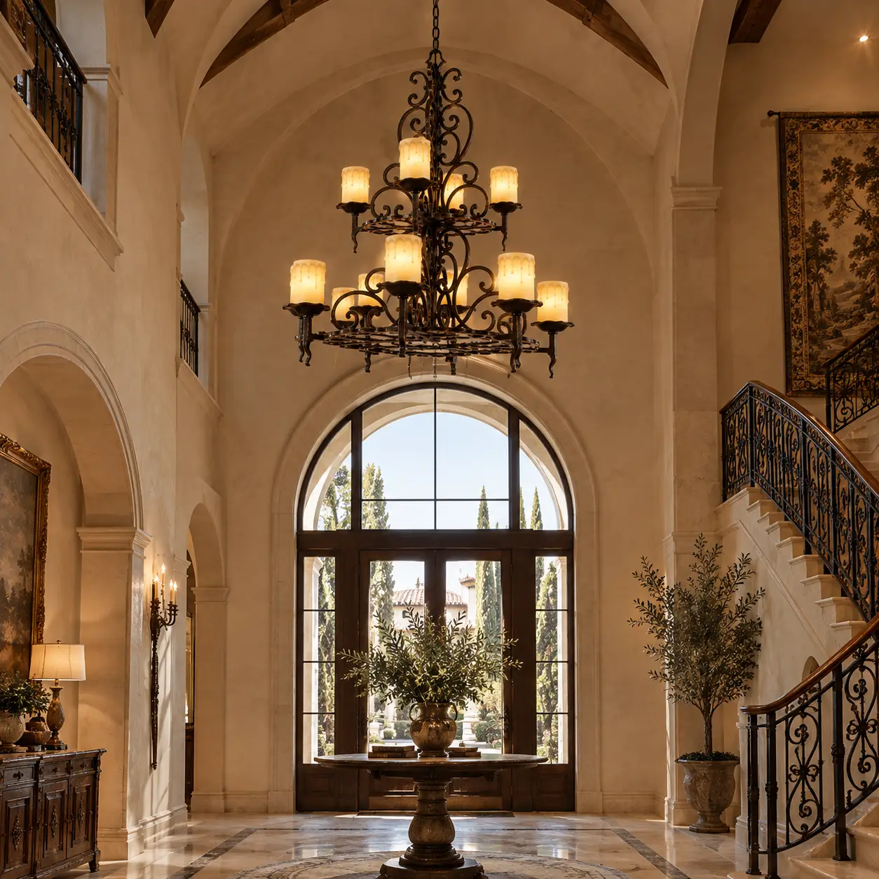The Castillo Luminoso Chandelier High Ceiling Installation View