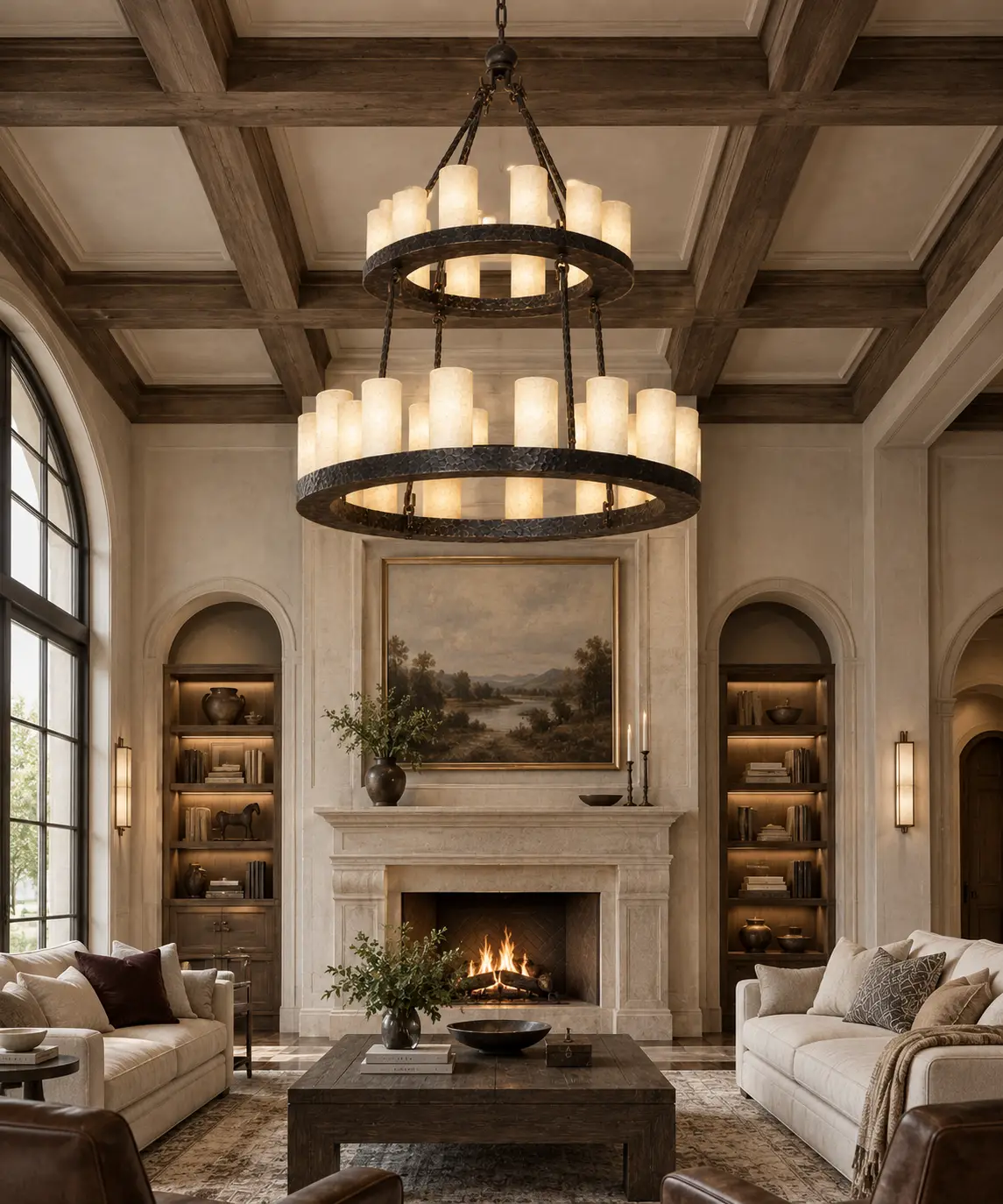 3D Rendering - Transitional Rustic Great Room