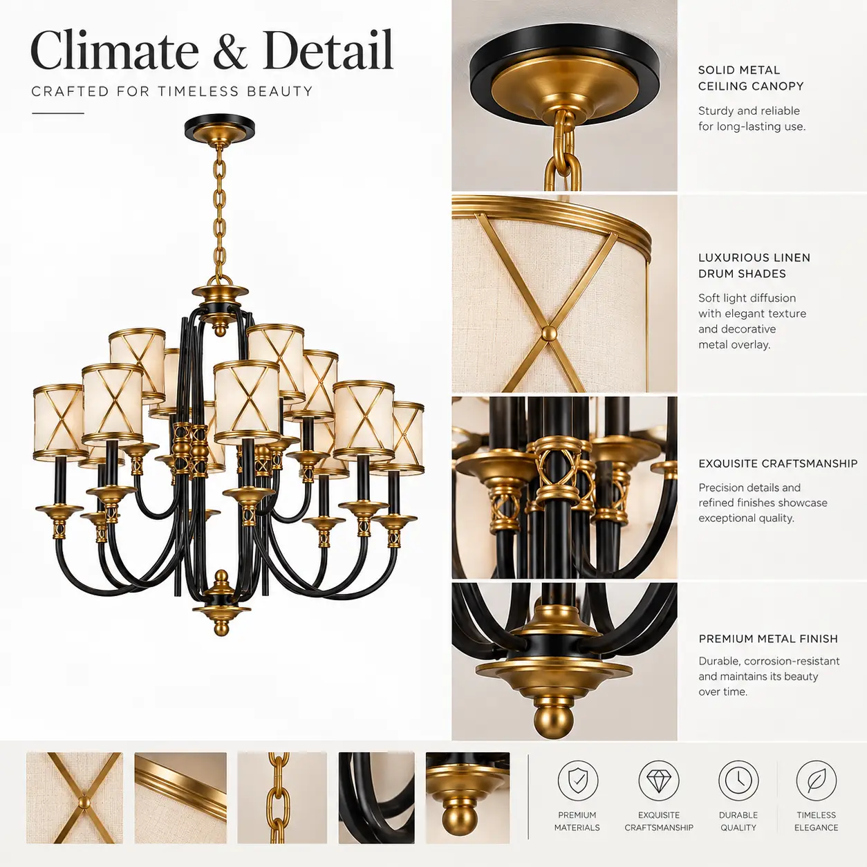 Chateau-Grandeur-12-Light-Two-Tier-Chandelier-with-Linen-Shades-2 Chateau-Grandeur-12-Light-Two-Tier-Chandelier-with-Linen-Shades-2