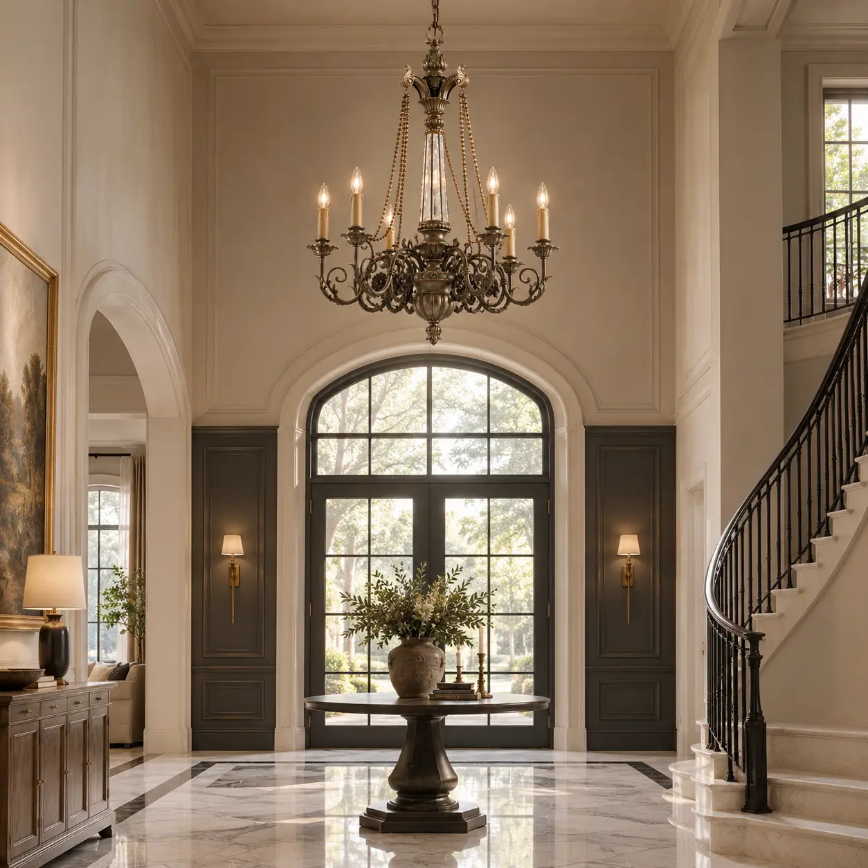 Chateau-Relic-French-Country-6-Light-Chandelier-Transitional-Neoclassical-Modern-Luxe-Foyer Chateau-Relic-French-Country-6-Light-Chandelier-Transitional-Neoclassical-Modern-Luxe-Foyer