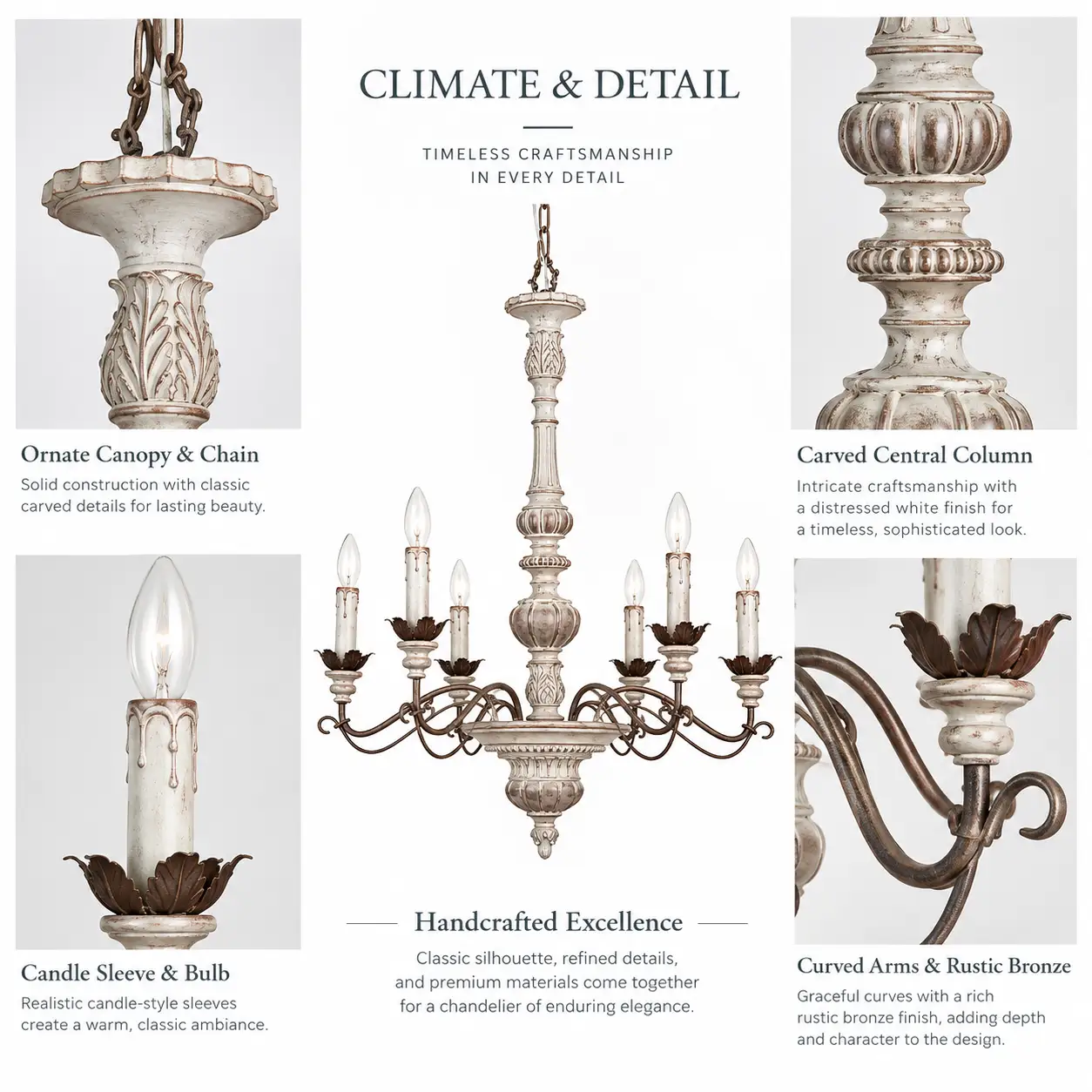 Chateau-Serene-6-Light-Distressed-White-Rustic-Bronze-Chandelier-2 Chateau-Serene-6-Light-Distressed-White-Rustic-Bronze-Chandelier-2