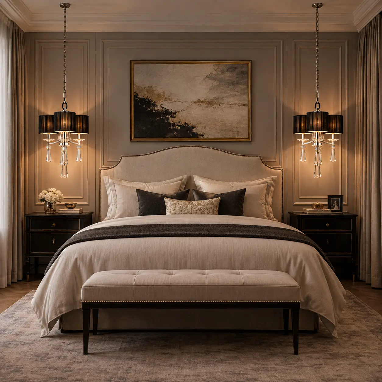 Cosmo-Luxe-3-Light-Mini-Chandelier-with-Black-Shades-French-Light-Luxury-Bedside Cosmo-Luxe-3-Light-Mini-Chandelier-with-Black-Shades-French-Light-Luxury-Bedside