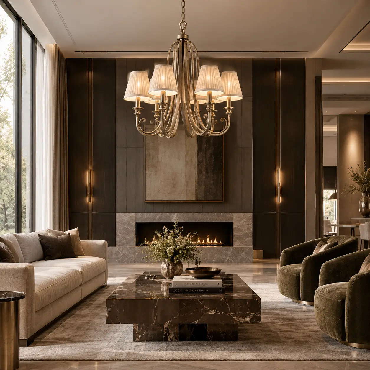 Modern Luxury Living Room Chandelier Context