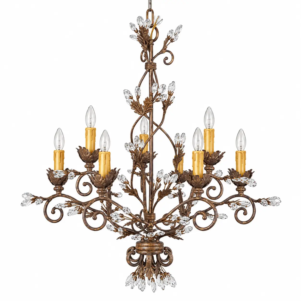 Florentine-9-Light-Two-Tier-Crystal-Leaf-Chandelier-in-Hand-Burnished-Bronze-Finish-1 Florentine-9-Light-Two-Tier-Crystal-Leaf-Chandelier-in-Hand-Burnished-Bronze-Finish-1