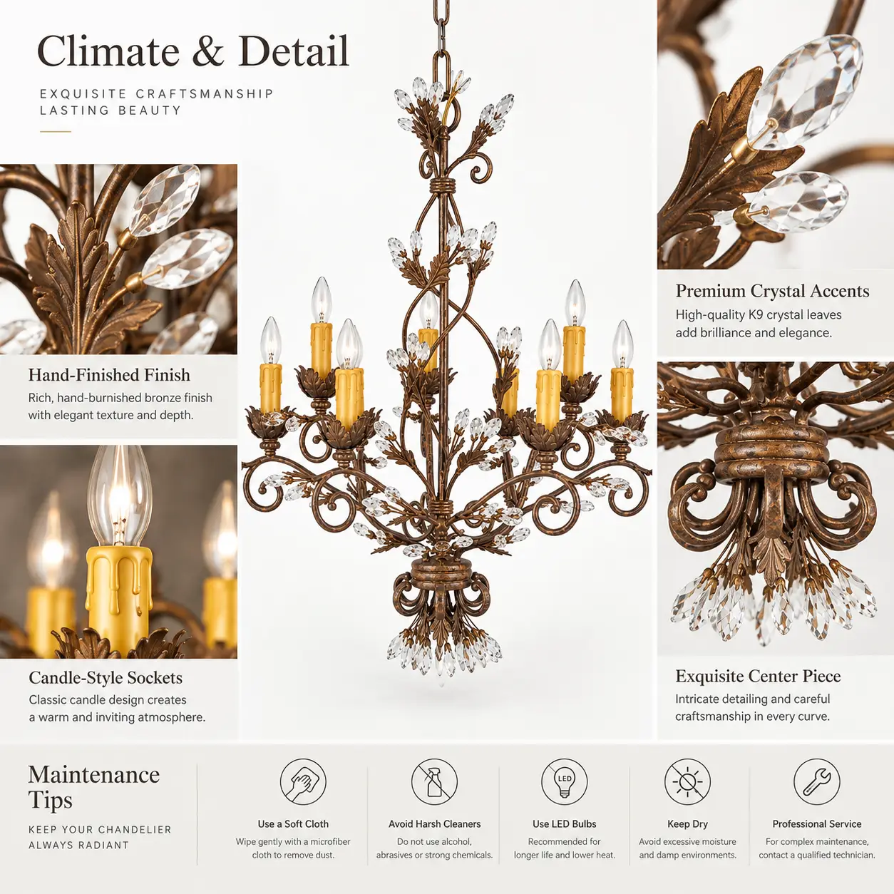Florentine-9-Light-Two-Tier-Crystal-Leaf-Chandelier-in-Hand-Burnished-Bronze-Finish-2 Florentine-9-Light-Two-Tier-Crystal-Leaf-Chandelier-in-Hand-Burnished-Bronze-Finish-2