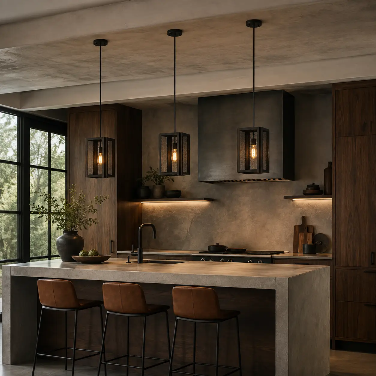 3D INTERIOR RENDER: INDUSTRIAL MODERN KITCHEN