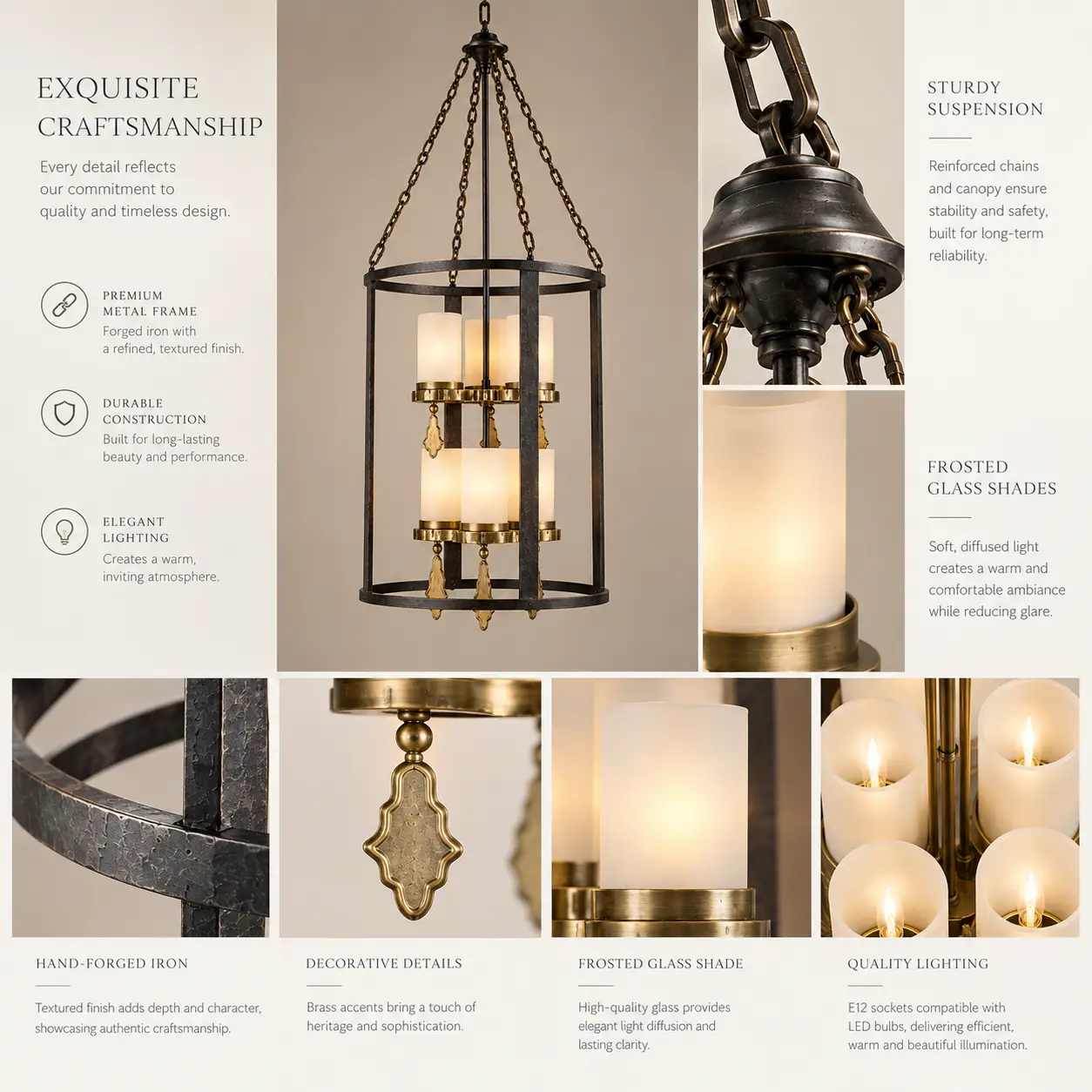 Forge-Flame-2-Tier-6-Light-Lantern-Chandelier-2 Forge-Flame-2-Tier-6-Light-Lantern-Chandelier-2