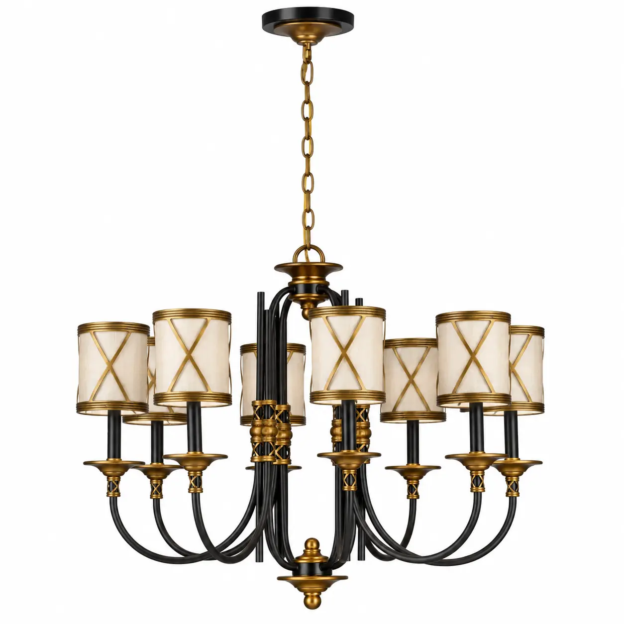 Grand-Belle-Epoque-8-Light-Chandelier-with-Linen-Shades-1 Grand-Belle-Epoque-8-Light-Chandelier-with-Linen-Shades-1