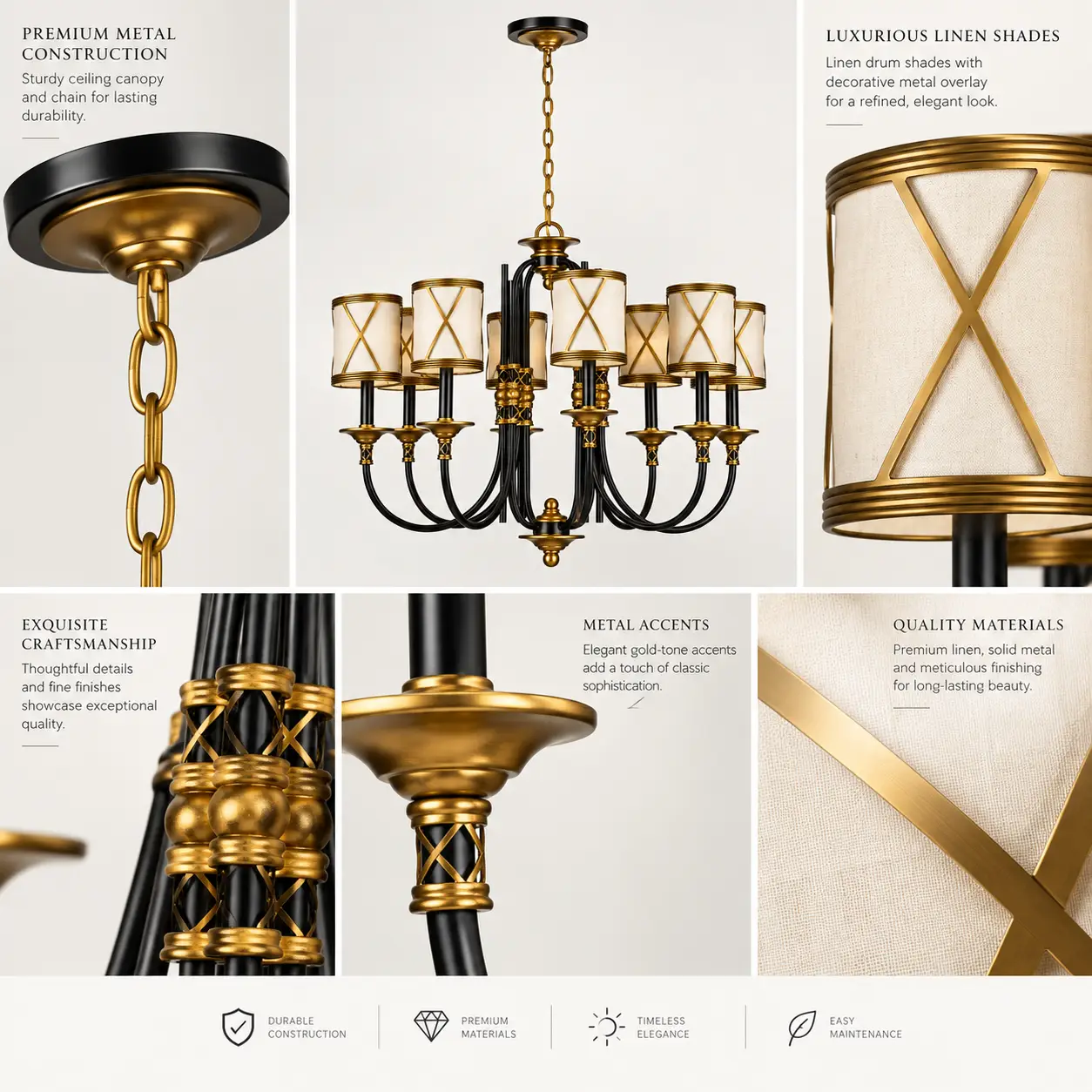 Grand-Belle-Epoque-8-Light-Chandelier-with-Linen-Shades-2 Grand-Belle-Epoque-8-Light-Chandelier-with-Linen-Shades-2
