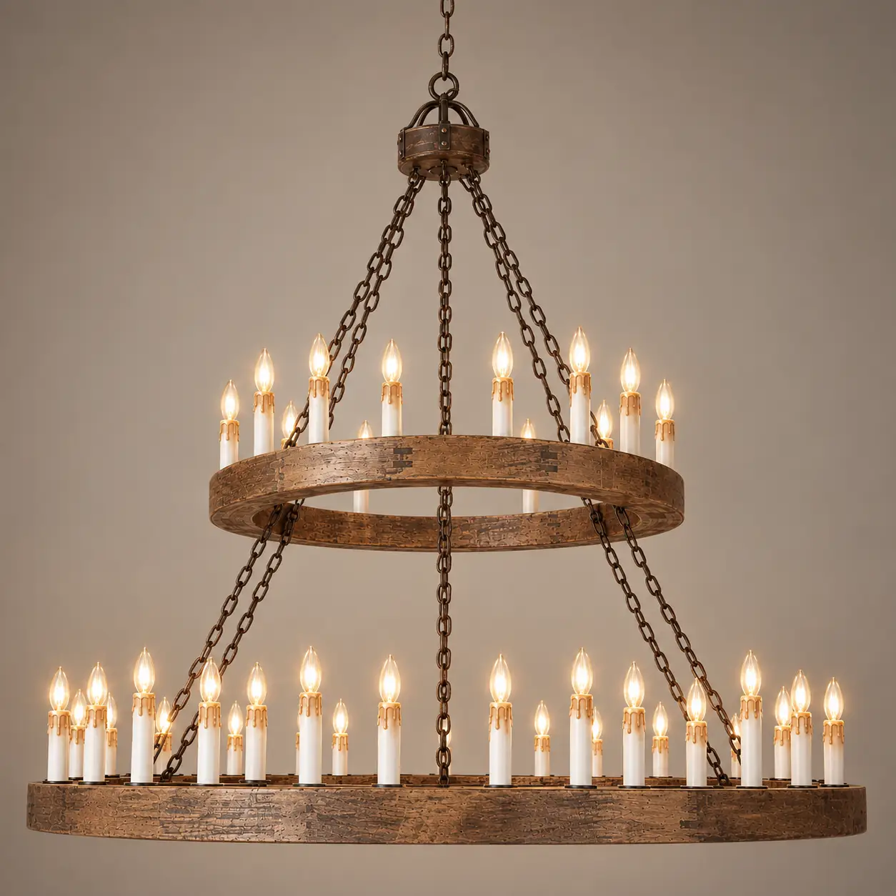 Grand-Manor-36-Light-Two-Tier-Distressed-Wood-Forged-Iron-Chandelier-3 Grand-Manor-36-Light-Two-Tier-Distressed-Wood-Forged-Iron-Chandelier-3