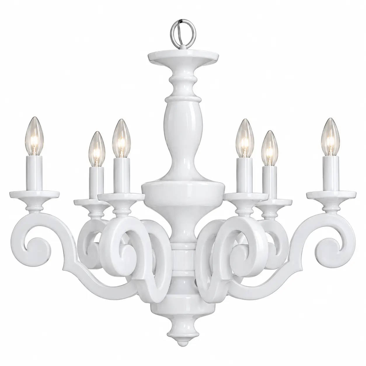 Grande-Scroll-White-6-Light-Chandelier-1 Grande-Scroll-White-6-Light-Chandelier-1