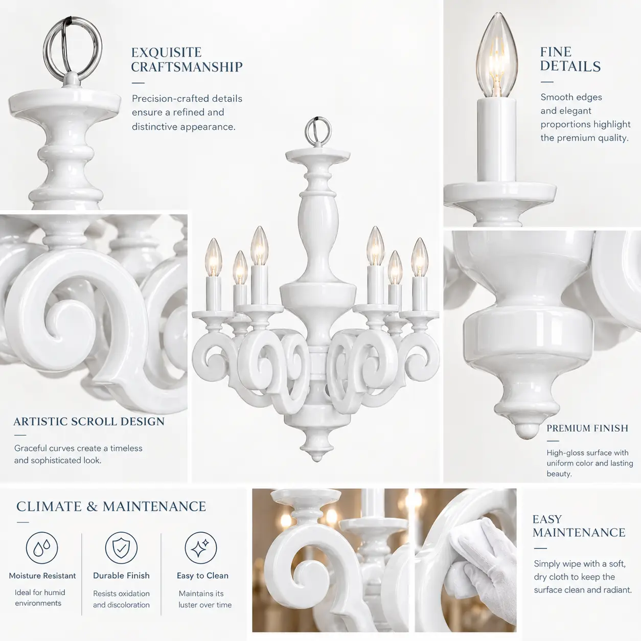 Grande-Scroll-White-6-Light-Chandelier-2 Grande-Scroll-White-6-Light-Chandelier-2