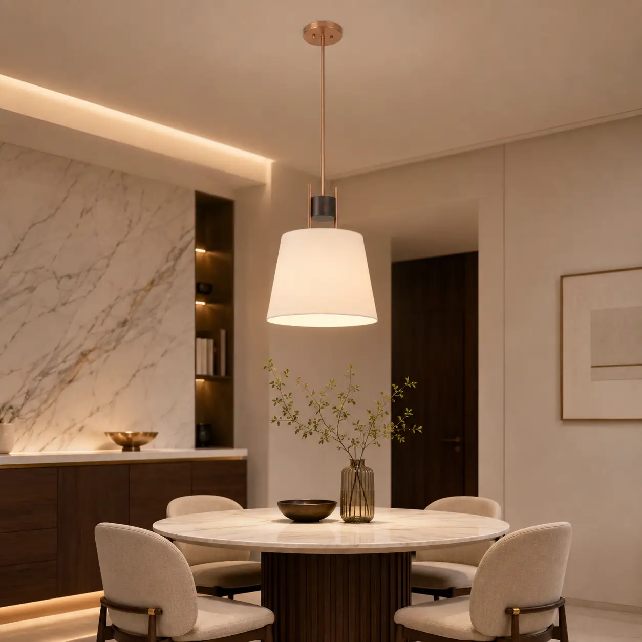 Halo-Glow-Modern-Ring-1-Light-Drum-Pendant-warm-contemporary-dining Halo-Glow-Modern-Ring-1-Light-Drum-Pendant-warm-contemporary-dining