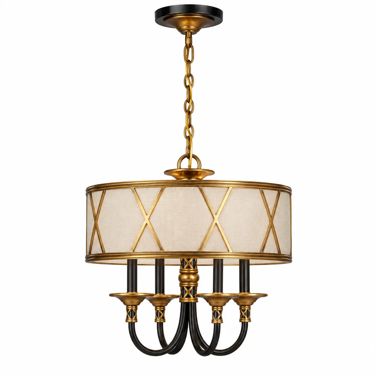Heritage-Drum-4-Light-Chandelier-with-Linen-Shade-1 Heritage-Drum-4-Light-Chandelier-with-Linen-Shade-1
