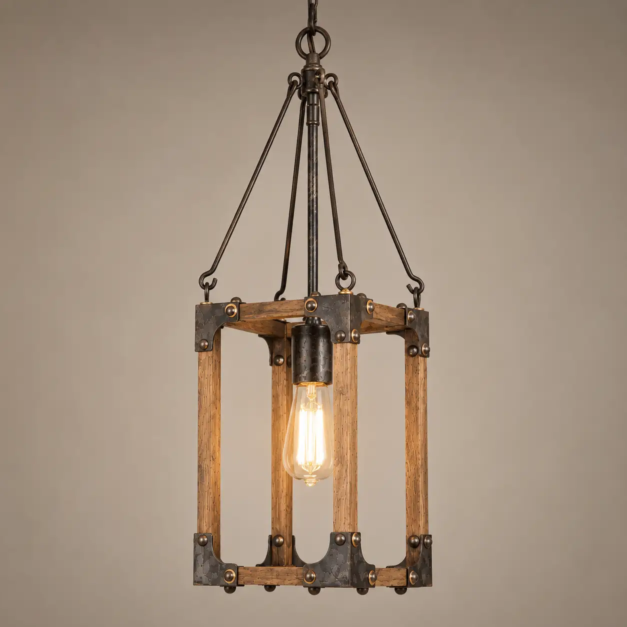 Heritage-Forged-1-Light-Rustic-Wood-Iron-Lantern-Pendant-3 Heritage-Forged-1-Light-Rustic-Wood-Iron-Lantern-Pendant-3