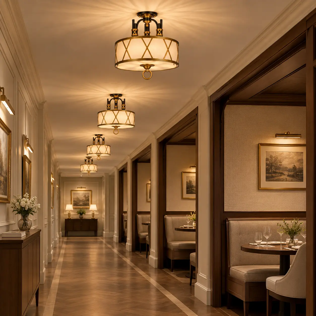 Heritage-Lattice-Semi-Flush-Mount-Boutique-Hospitality-Corridors-Dining-Alcoves