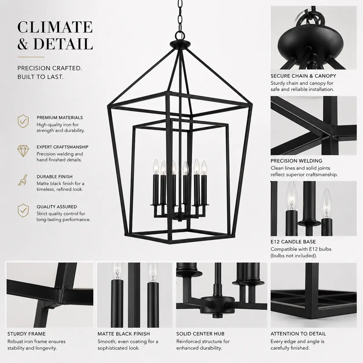Industrial-Grandeur-Matte-Black-Nested-Cage-6-Light-Chandelier-2 Industrial-Grandeur-Matte-Black-Nested-Cage-6-Light-Chandelier-2
