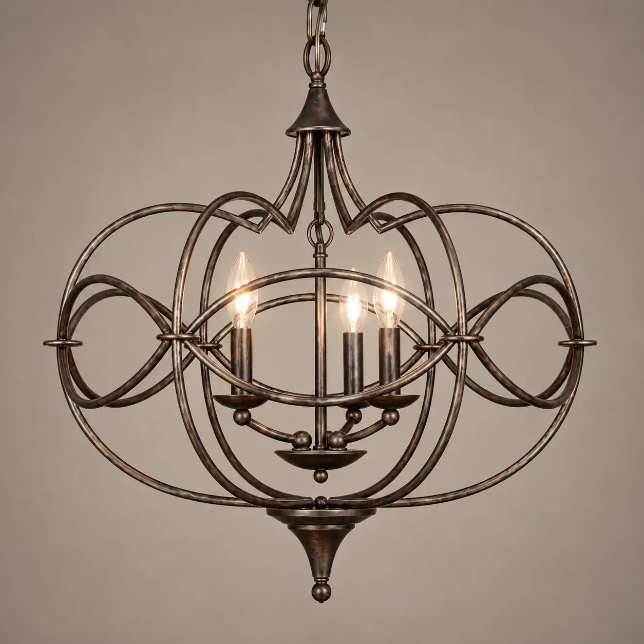 Infinity-Scroll-Transitional-3-Light-Oval-Chandelier-3 Infinity-Scroll-Transitional-3-Light-Oval-Chandelier-3
