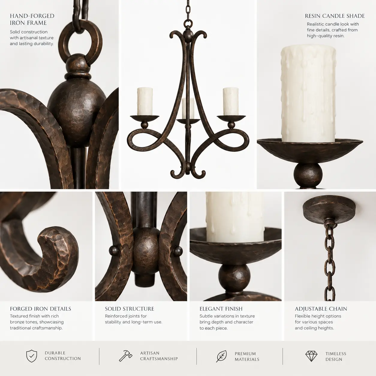 Iron-Hearth-3-Light-Forged-Candle-Chandelier-2 Iron-Hearth-3-Light-Forged-Candle-Chandelier-2