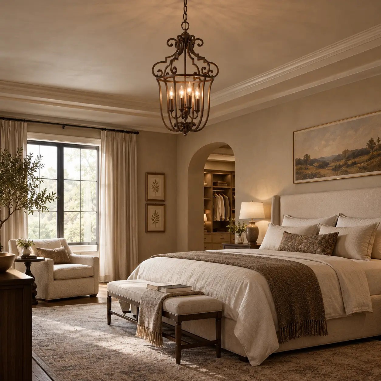Isabella Chandelier in Master Bedroom Suite Render
