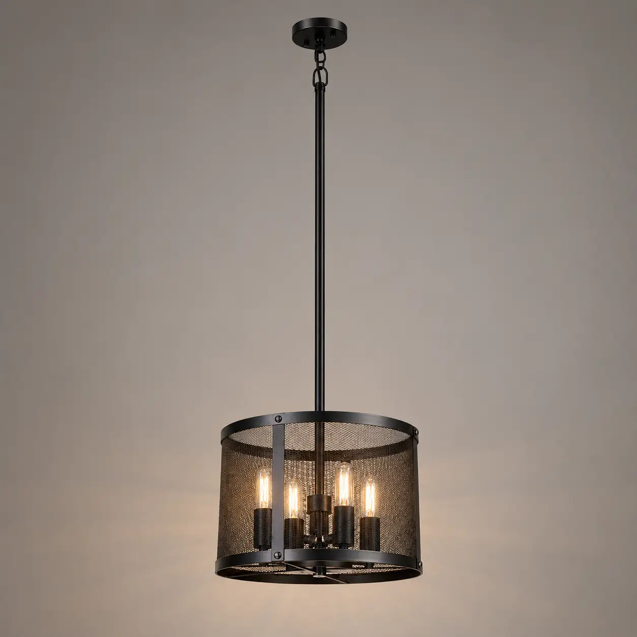 Loft-Grid-4-Light-Industrial-Drum-Pendant-3 Loft-Grid-4-Light-Industrial-Drum-Pendant-3