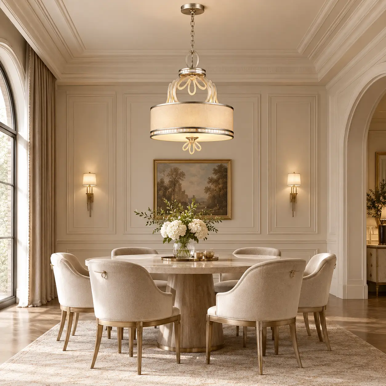 The Lumiere Bloom Pendant in French Transitional Boutique Salon