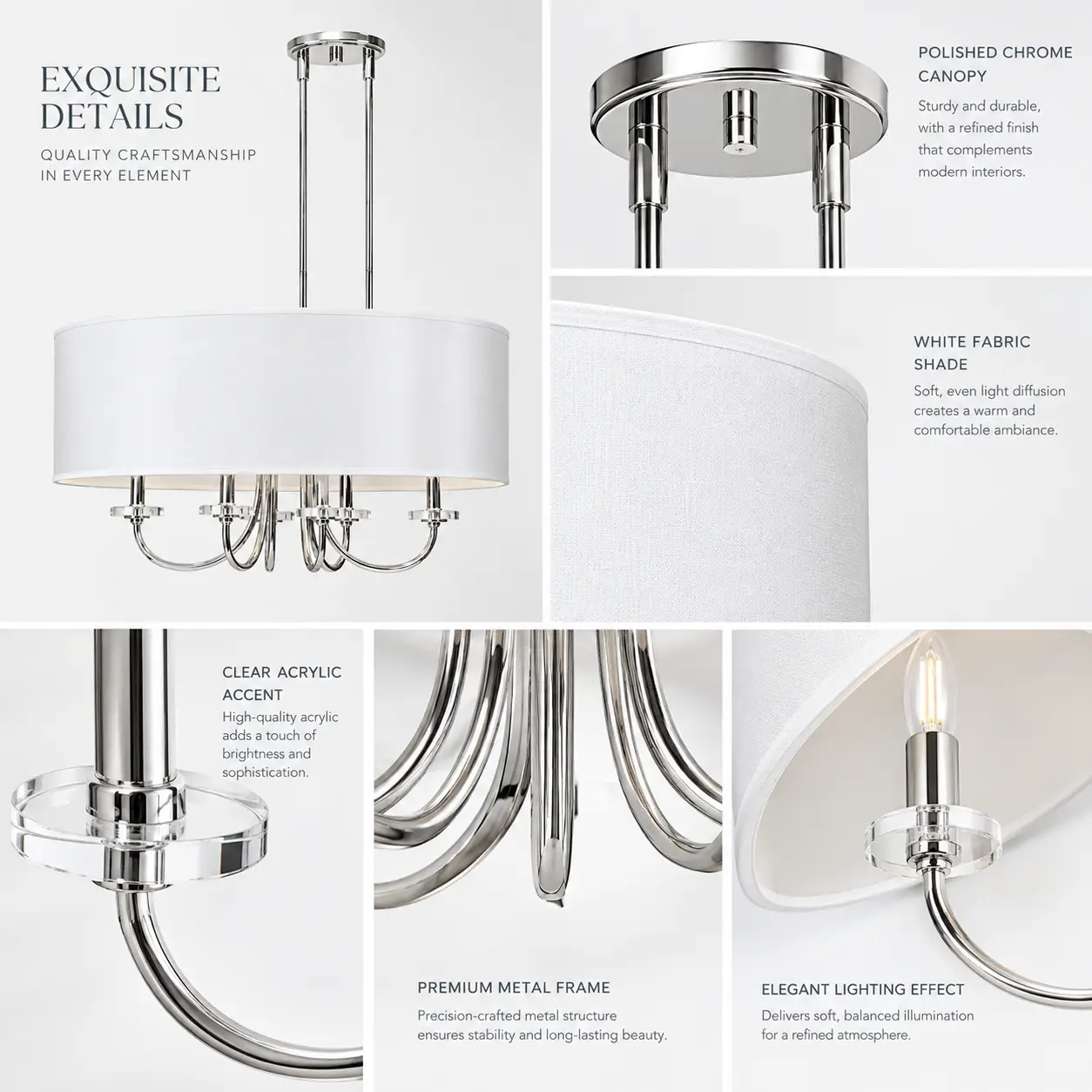 Lumiere-Chic-Contemporary-Chrome-Fabric-6-Light-Linear-Pendant-2 Lumiere-Chic-Contemporary-Chrome-Fabric-6-Light-Linear-Pendant-2