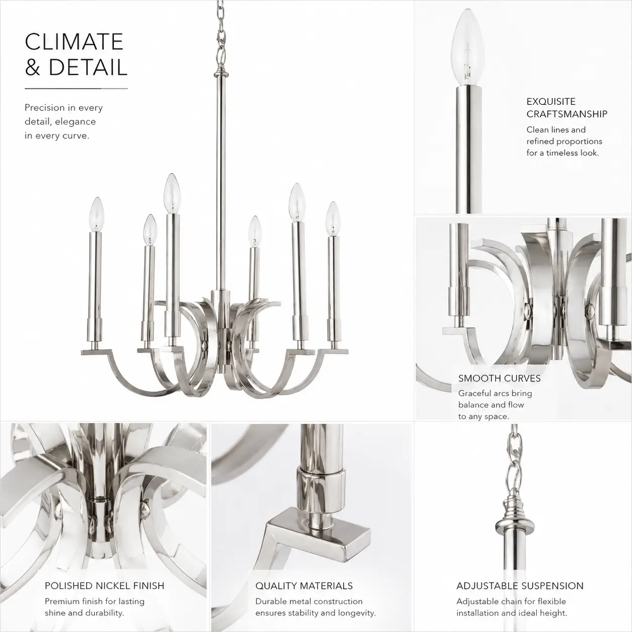 Luminary-Curve-Modern-Arc-6-Light-Chandelier-2 Luminary-Curve-Modern-Arc-6-Light-Chandelier-2