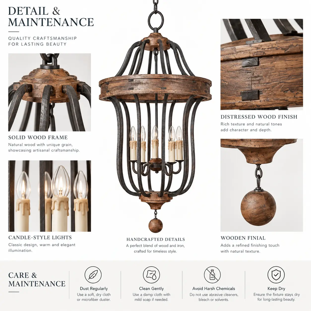 Manor-House-Artisanal-Wood-Iron-5-Light-Chandelier-2 Manor-House-Artisanal-Wood-Iron-5-Light-Chandelier-2