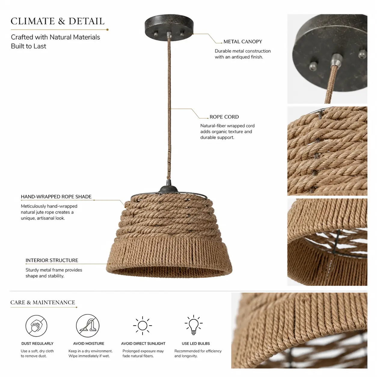 Marina-1-Light-Rope-Wrapped-Pendant-in-Polished-Nickel-and-Natural-Jute-2 Marina-1-Light-Rope-Wrapped-Pendant-in-Polished-Nickel-and-Natural-Jute-2