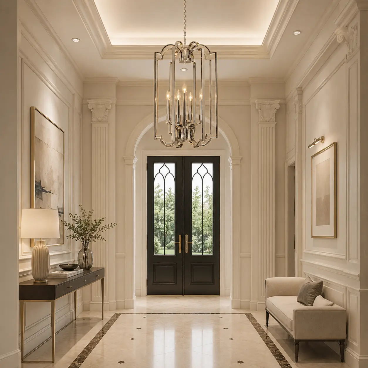 Contemporary Neoclassical Foyer