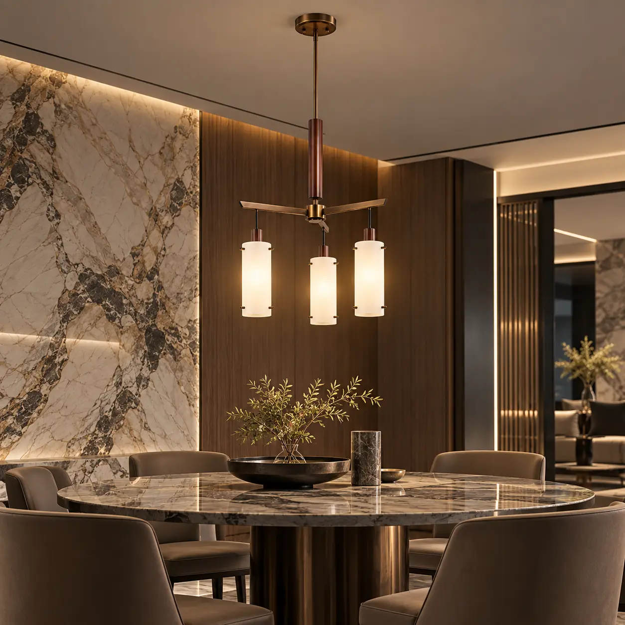 Modern Luxury Hotel Lobby Chandelier Context