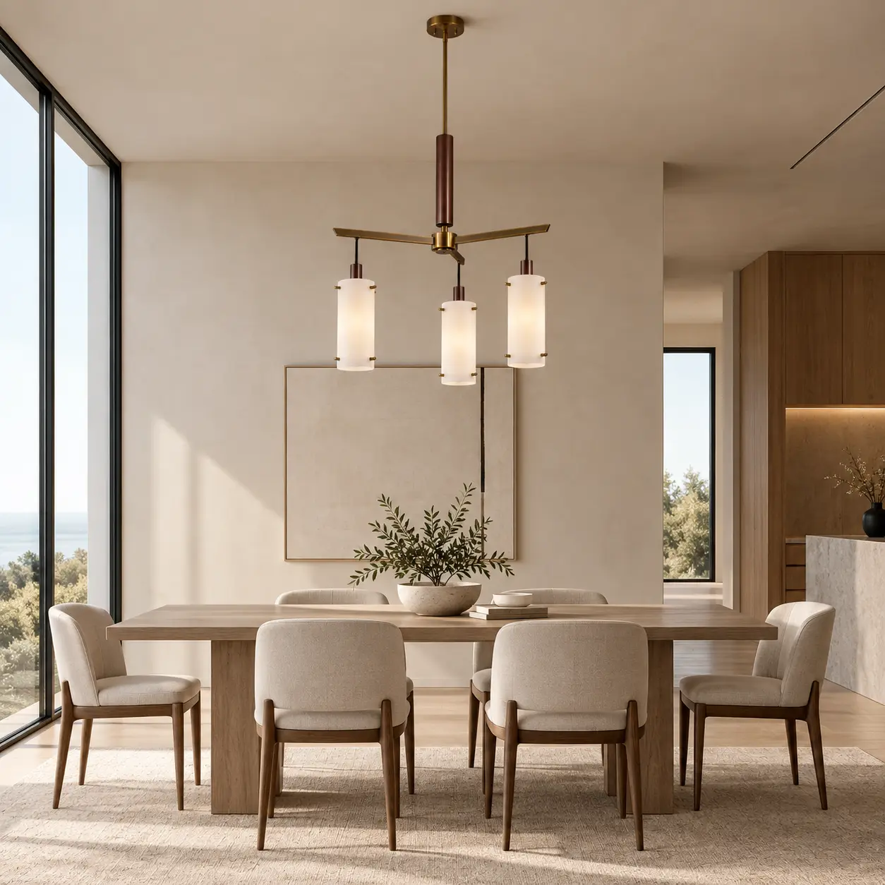 Modern Minimalist Entryway Chandelier Context